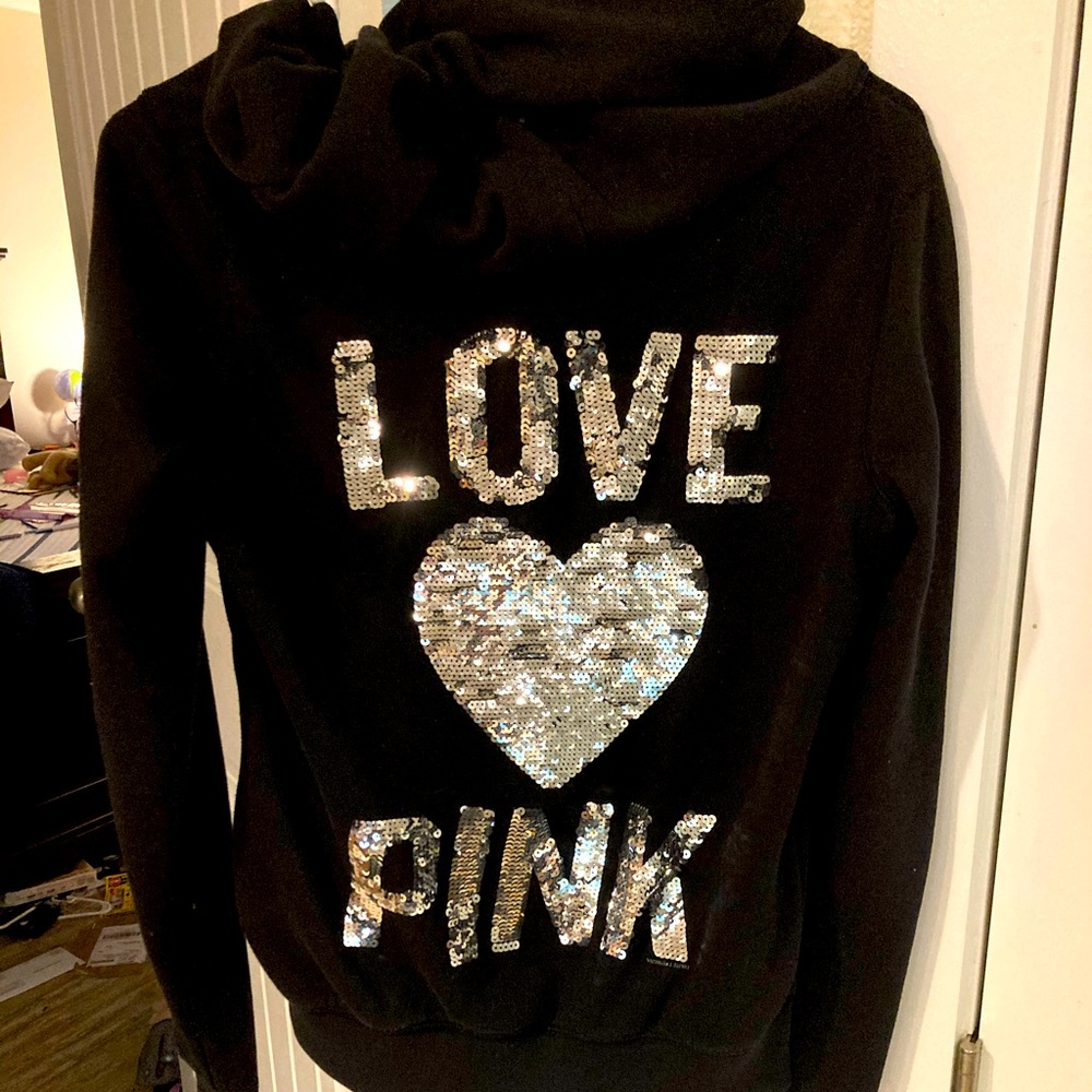 Vs pink BLING zip hoodie S size